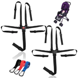 cersaty® 2 x 5-point straps, durable high chair strap with 3 pram hooks for children's high chairs, prams, car baby seat, baby dining room chair