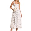 XinFSh Summer Floral Halter Corset Midi Dress Flowy A Line