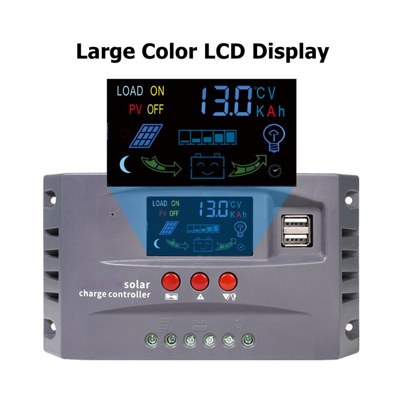 Solar Charge Controller MPPT 12V 24V 10A LCD Colourful Screen