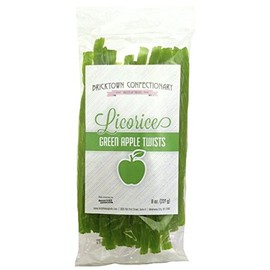 Green Apple Licorice Twists - Fat-Free Old Fashioned Gourmet Green Apple Licorice Candy - Soft & Chewy Texture with Bold Fresh Flavor - Licorice Candy - (8 oz)