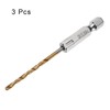 HARFINGTON 3pcs 3/32" Hex Shank Drill Bits 1/4" Titanium Drill