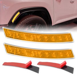 Ygmylandbb Fender Marker Arch Wheel Eyebrow Side Marker Lamp Side Turn Signal Side Light 18 LED Universal 12-24V Amber Paste US Style Set of 2