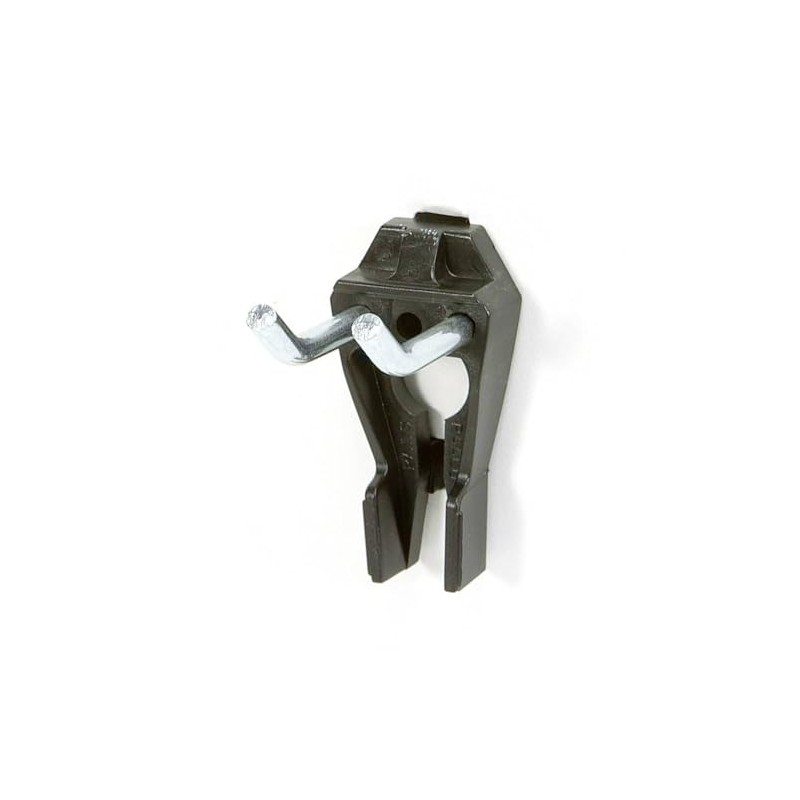raaco 110730 Double Hook Clip, Black/Silver, 2-Inch/20 mm, Set of