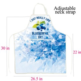 ENSIANTH Blueberry Apron Gifts for Blueberry Lovers I Just Really Like Blueberries Kitchen Gardening Apron with Pockets (Blueberry Apron)