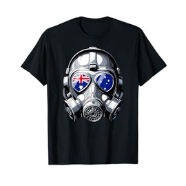 Mens Australian Flag Australia Pride Heritage Man Gas Mask T-Shirt