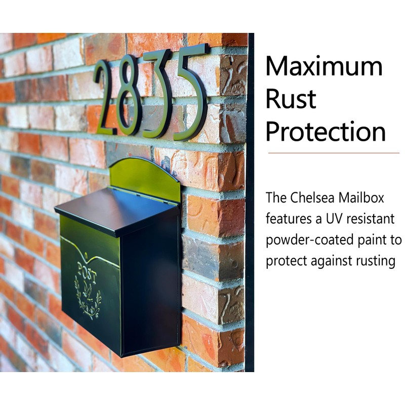 NACH Chelsea Wall Mount Mailbox for Outside, 11.5 x 5