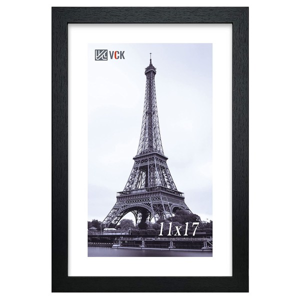 VCK Poster Frame 11×17 Inch Wooden Picture Frames Set Black Certificate Frame Wall Mounting Type for Gallery Office Home
