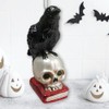 Raven on Skull and Book Glass Ornament, Horror Edgar Allan