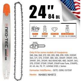 NEO-TEC 24 Inch Laminated Chainsaw Guide Bar Saw Chain Combo 3/8 Pitch 0.058 Chain Gauge 84DL for Oregon 248RNDD009 Fit for Husqvarna 372XP G372XP NH872