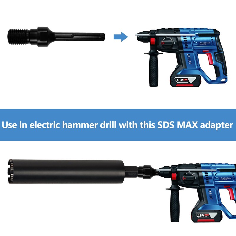 SDS MAX Adapter, Adapter 1 1/4 Inch UNC, Tile Drill