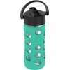 Lifefactory Glass Water Bottle with Pivot Straw Cap, 12 Ounce,