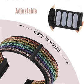 FTYQUEE 2 Pack Nylon Watch Bands Compatible with 16mm 18mm 19mm 20mm 22mm Watch Bands Quick Release Replacement Wristband, Adjustable Stretchy Straps Fabric Bands for Men Women(16mm)