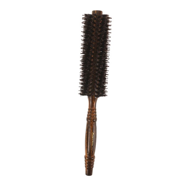IWOWHERO Mens Round Hair Brush Roller Comb Wood Bristle Brush
