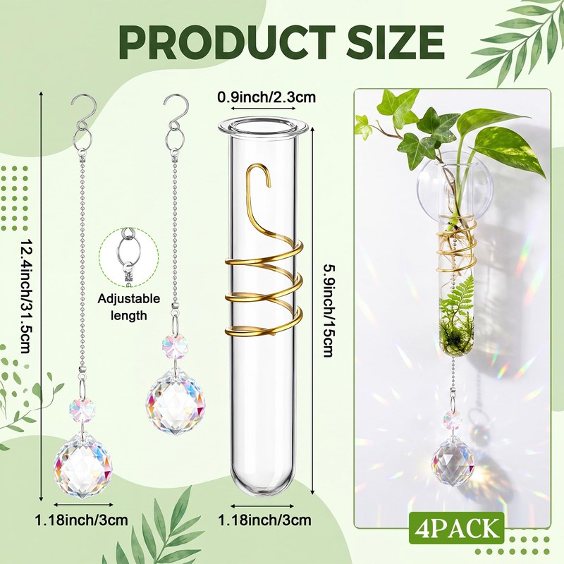 Zhehao 4 Set Window Hanging Propagation Stations 5.9'' Plastic Propagation