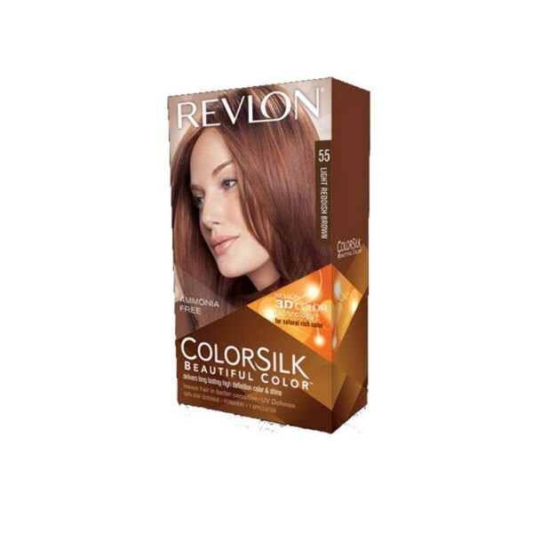 Revlon U-HC-2442 ColorSilk Beautiful Color No.55 Light Reddish Brown - 1 Application - Hair Color