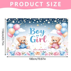 Rosa e Blu Genere Rivela Decorazioni per Feste Boy Or Girl Gender Reveal Fondale Banner Party Sfondo Annuncio di Gravidanza Sfondo di Fotografia per Baby Shower Genere Rivela Feste 180 x 110cm (E)