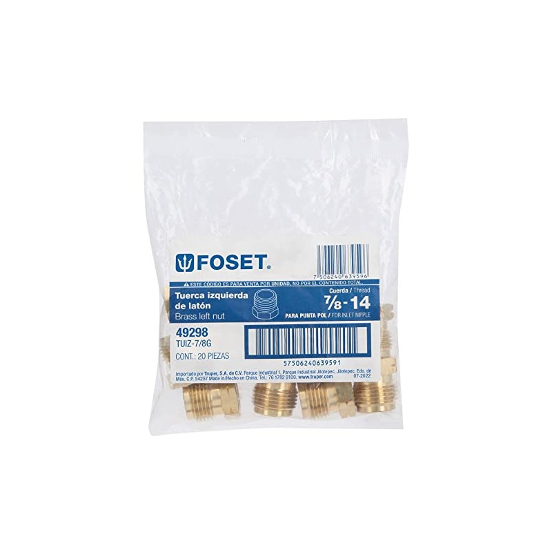 Foset TUIZ-7/8G, Tuerca izquierda de 7/8" para gas a granel
