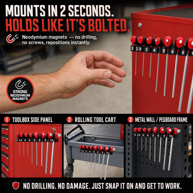 Joybloks Magnetic T-Handle Allen Wrench Holder