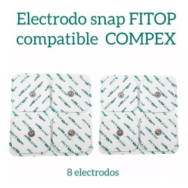 Fitop 8 Electrodos Compatibles Compex 5x5 Snap/ Súper Gel