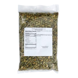 Pumpkin Seeds Roasted and Salted, 1 Pound Bag, Pepitas No Shell, 16 Ounce Bulk Bag