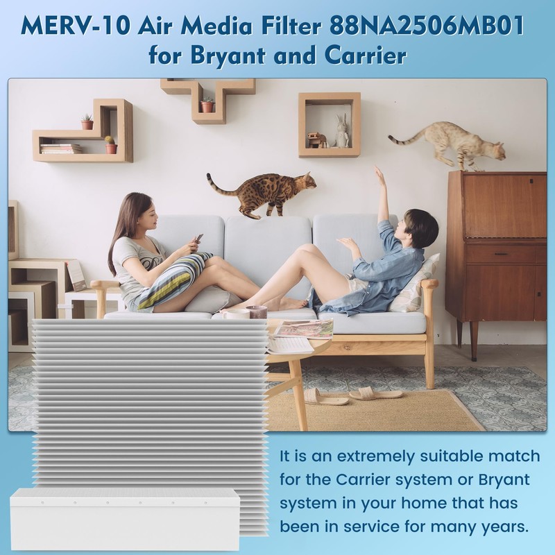 88NA2506MB01 Replacement Filter 2-pack Compatible with Bryant/Carrier HVAC Systems (A