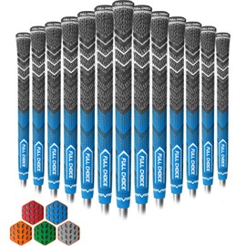 Full Choice Cross Corded Golf Grips 13 Pack, Low Taper Design, Choose from 13 Grips or 13 Grips with All Kits, 3 Sizes 5 Colors Options, Multi-compound Hybrid Golf Club Grips, CG01 Series