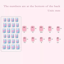 Allstarry 120pcs 5 Pack Children Nails Press On Pre-glue Ful