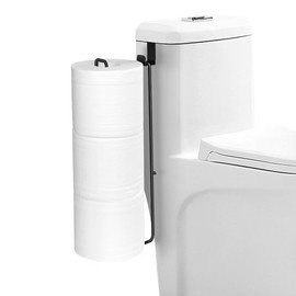 Black Bathroom Toilet Paper Roll Holder for 3 Roll Tissue, Brushed Nickel,Over The Tank Toilet Paper Holder,Self Adhesive Toilet Paper Storage Wall Mount,Stainless Steel Toliet Paper Holder（1 Pcs）