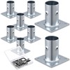 Blulu 8 Pack Galvanized Steel Flange Oblong Base for 1-5/8