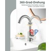 Hbronzeshower Bathroom Tap, 360° Swivel, Single-Lever Basin Mixer Tap (Brushed)