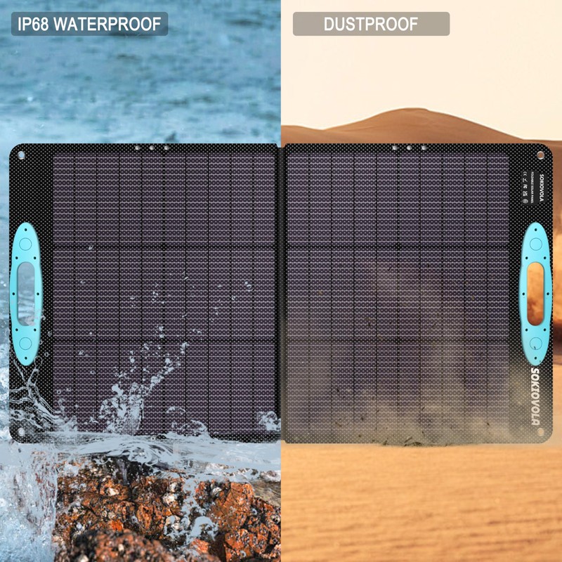 SOKIOVOLA 100W Portable Solar Panel for Power Station,ETFE Portable Foldable