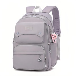 Armbq Girls School Backpack,Kids Backpack for Teen Girls Elementary Middle School Bookbag Multi-pocket Fashion Daypack,Grey
