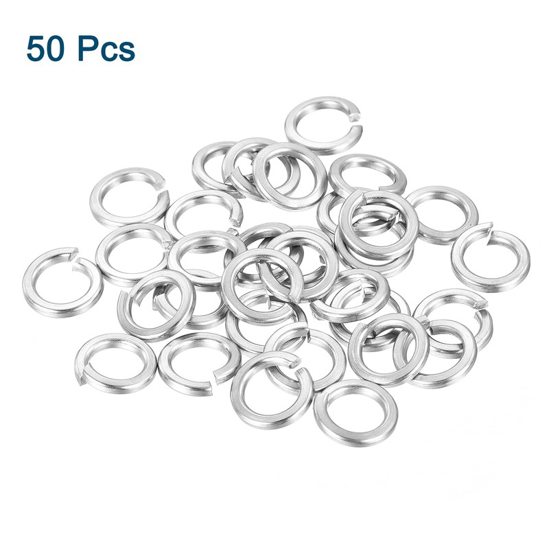 sourcing map M8 Split Lock Washer, 50Pcs 316 Stainless Steel