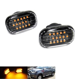 2x Clear Lens Side Indicator Amber LED Marker Repeater Light For Hi-lux VII Pickup RAV4 Celica Corolla MR2 Supra Harrier RX