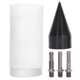 3 Pieces 38-50 mm Wood Splitting Drill, Black Metal Screw Taper Driver, Firewood Wood Splitter Set, Electric Chopping Tool for Cutting Holes in the Household (50 mm)