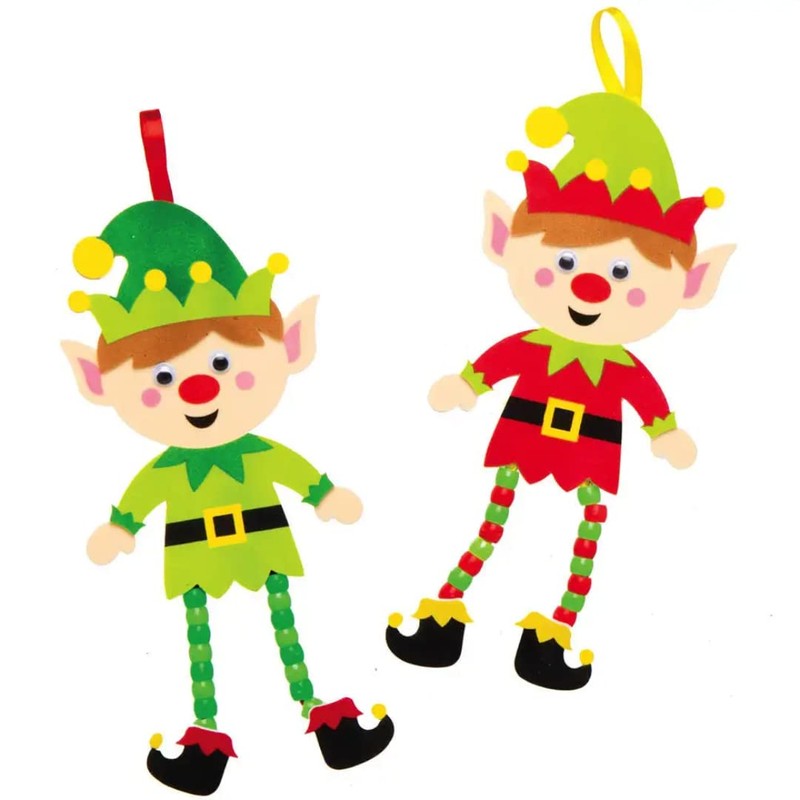 Baker Ross AX398 Christmas Tree Elf Decoration Kits - Pack