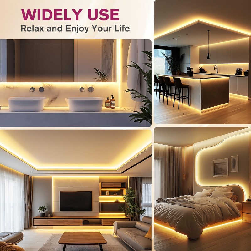 EMITEVER COB LED Strip Lights Warm White, 3000K Tape Light