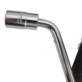 LECWOF 19" Universal Extended Lug Wrench 4 Way Heavy Duty Tire Steel Nut Set with Bag Sockets 17mm 19mm 21mm 23mm for Cross Wheel Wrench (Chrome Carbon Steel)