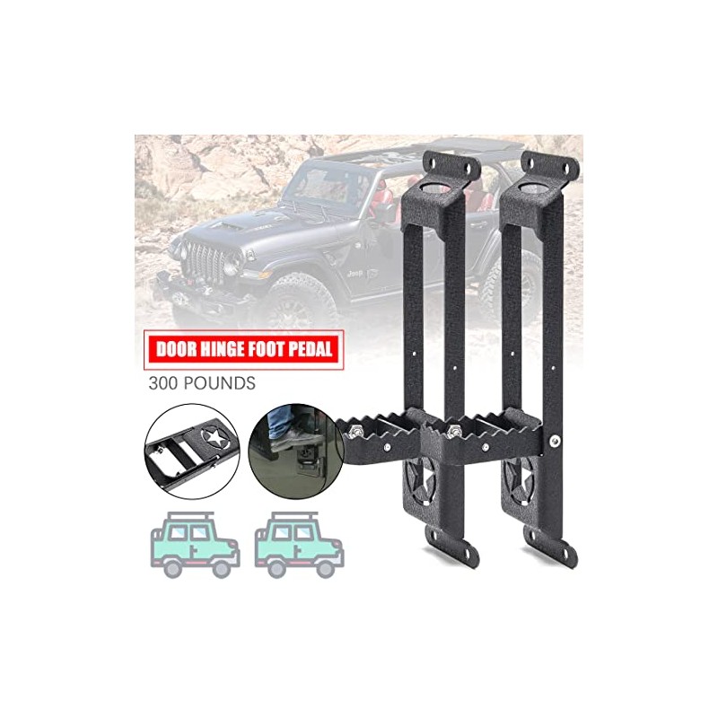 KMFCDAE Door Hinge Step Foot Pedal for 2007-2022 Jeep Wrangler
