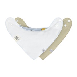 LÄSSIG Baby Bib Neckerchief Triangle Scarf Set of 2 Organic Cotton Popper Reversible Baby Bandana Happy Fruits Lemon