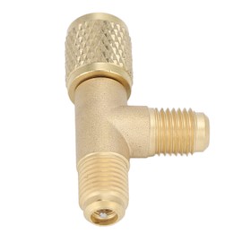 Hztyyier Quick Coupler Tee Adapter SAE Brass Refrigerant Adapter Valve Core for R22 R12, Hztyyiergx8iuh64vq