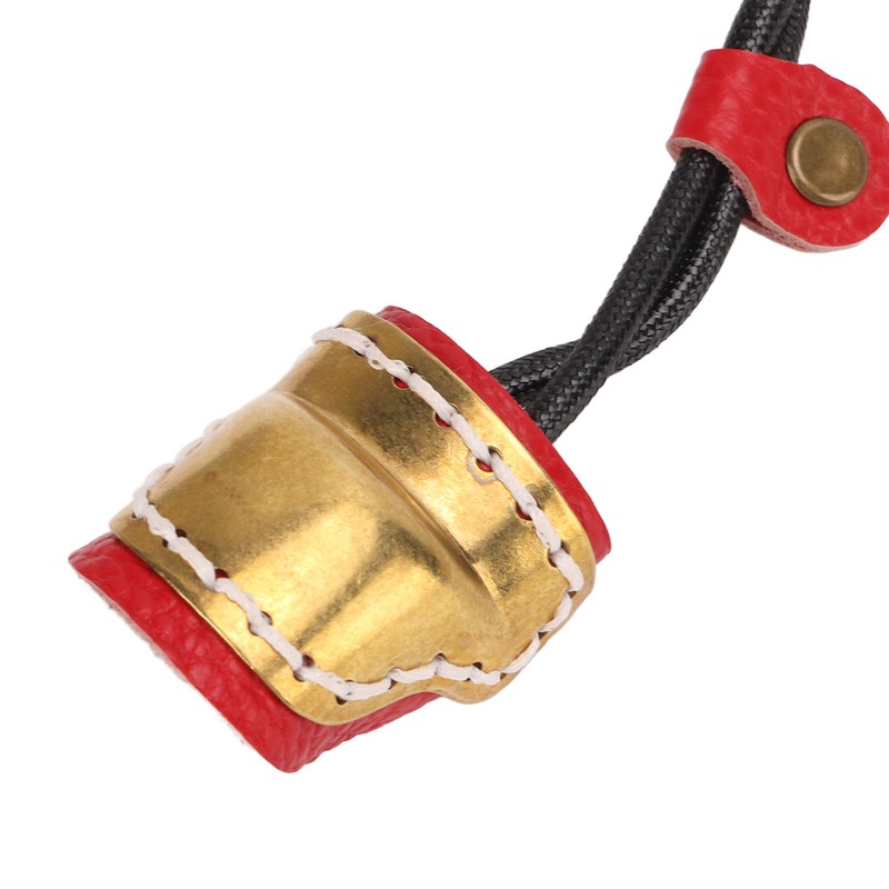 Archery Thumb Protector Regulable Design Safety Rope Brass Cowhide Material