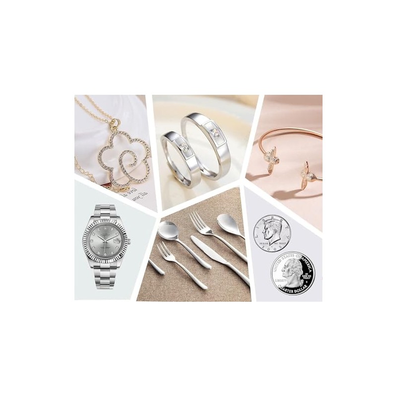 THJOPOKEEL Paño de limpieza de joyería, 100 piezas, microfibra para