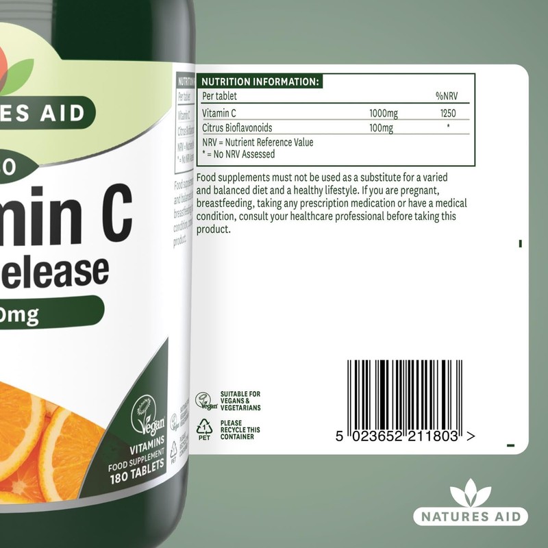 Natures Aid Vitamin C 1000mg Time Release - High Strength