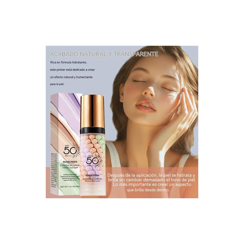 Prebase De Maquillaje 3 En 1, Spf 50 Pa++, Protector