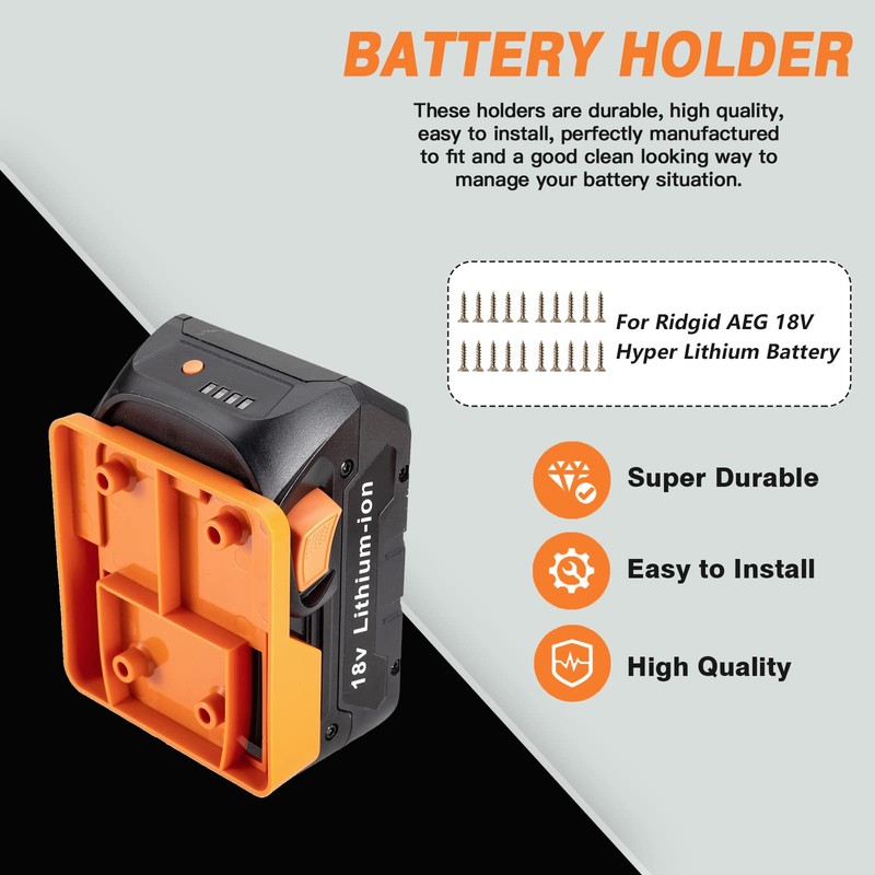 Crtbelfy Battery Holder for Ridgid AEG 18V Hyper Lithium Battery