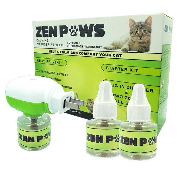 Allinall Cat Calming Pheromone Diffuser, 60 Day Starter Kit -