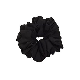 Plain Chiffon Elasticated Scrunchie Hair Bobble Bun Under Hijab Volumiser (Black)