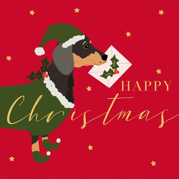 20 Napkins Dachshund with Christmas Message, Dog, Animals, Christmas, Winter, Table Decoration, Decoupage, Decoupage, 33 x 33 cm