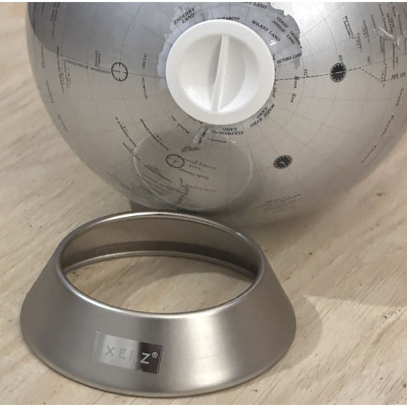 Exerz Money Box Globe/Piggy Bank, Diameter 16cm, Contemporary Metal-looking, Stainless